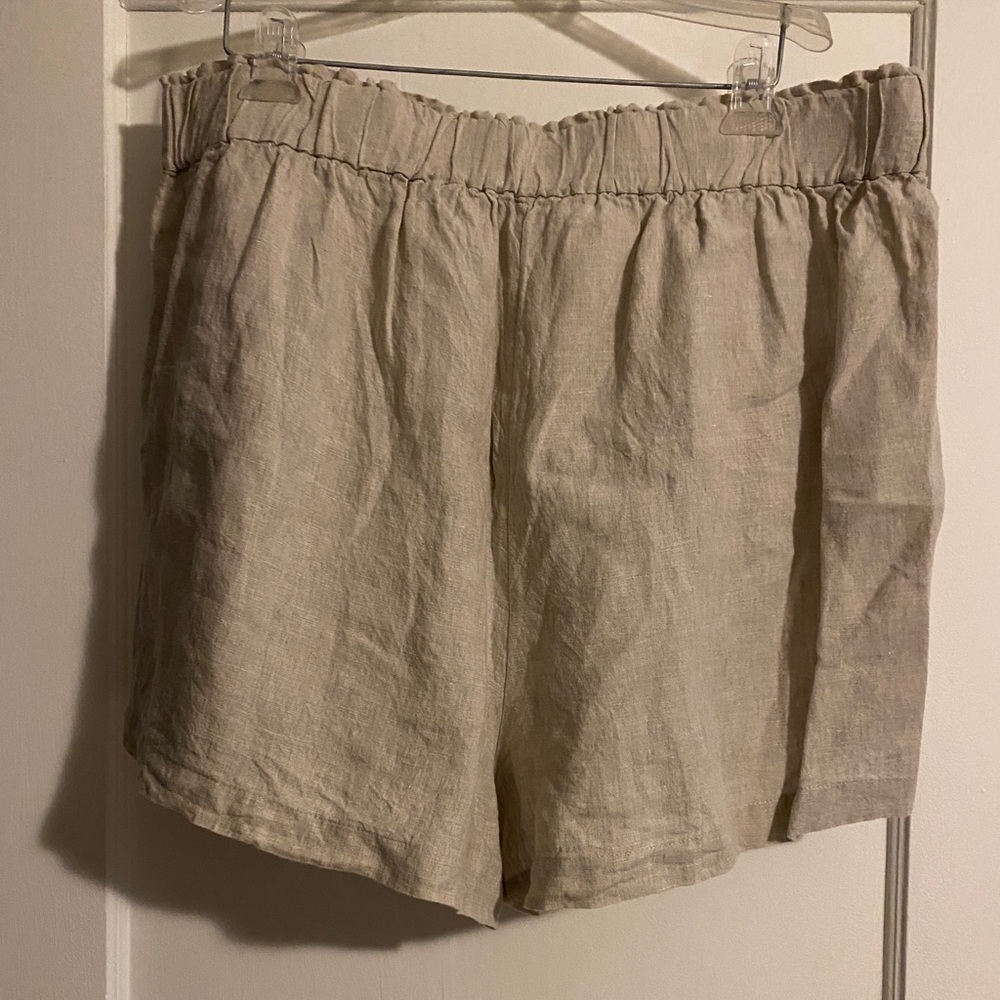 J Crew Tropez Linen Elastic Waist Pull On Shorts Size XXL - Picture 4 of 9